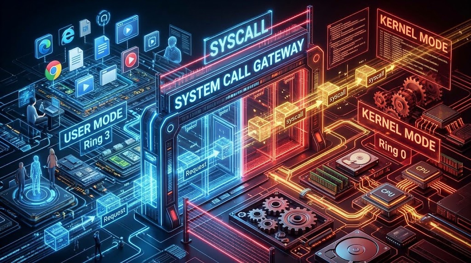 Sistem çağrısı kapısı: kullanıcı modundan çekirdek moduna kontrollü geçiş
